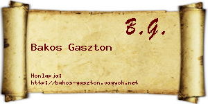 Bakos Gaszton névjegykártya