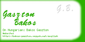gaszton bakos business card